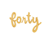 16" Script Cursive "Forty" Balloon Letters