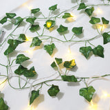 Fake Ivy Leaves with Lights, Set of 12 Artificial Greenery vines for room decor