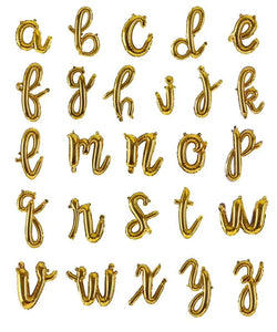 Gold Script Cursive Balloon Foil 16" Letters balloons Symbols A-Z and 0-9 ? # & !