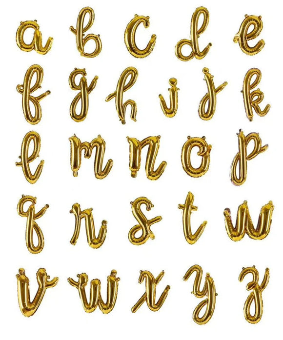 Gold Script Cursive Balloon Foil 16