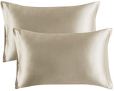 Dark Grey Satin Pillowcase (2 Pack) Queen Size (20x30 inches)