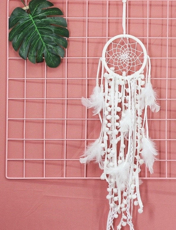 Small White dream catcher for car, kids bedroom decroation, or nursery