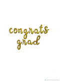 16" Script "congrats grad" Cursive Balloon Letters