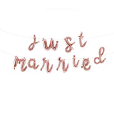 16" Script "Just Married" Cursive Balloon Letters